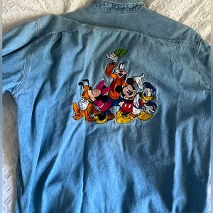 Vintage Mickey and friends denim button up